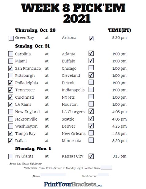 week 8 NFL predictions